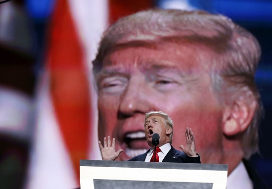 Republican presidential candidate Donald Trump, speaks during the final day of the Republican National Convention in Cleveland, Thursday, July 21, 2016. (AP Photo/Carolyn Kaster)